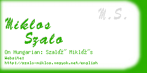 miklos szalo business card